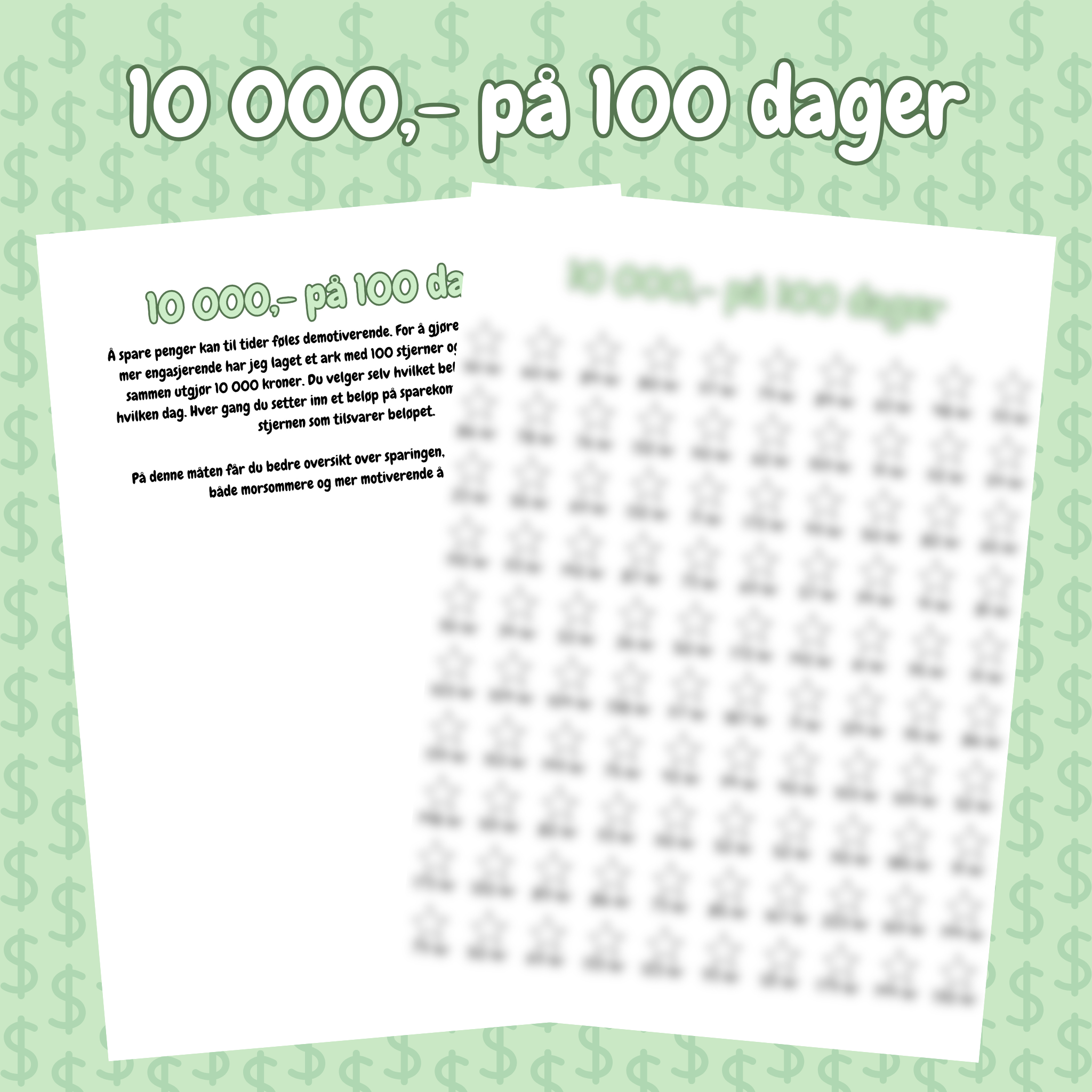 10 000,- på 100 dager