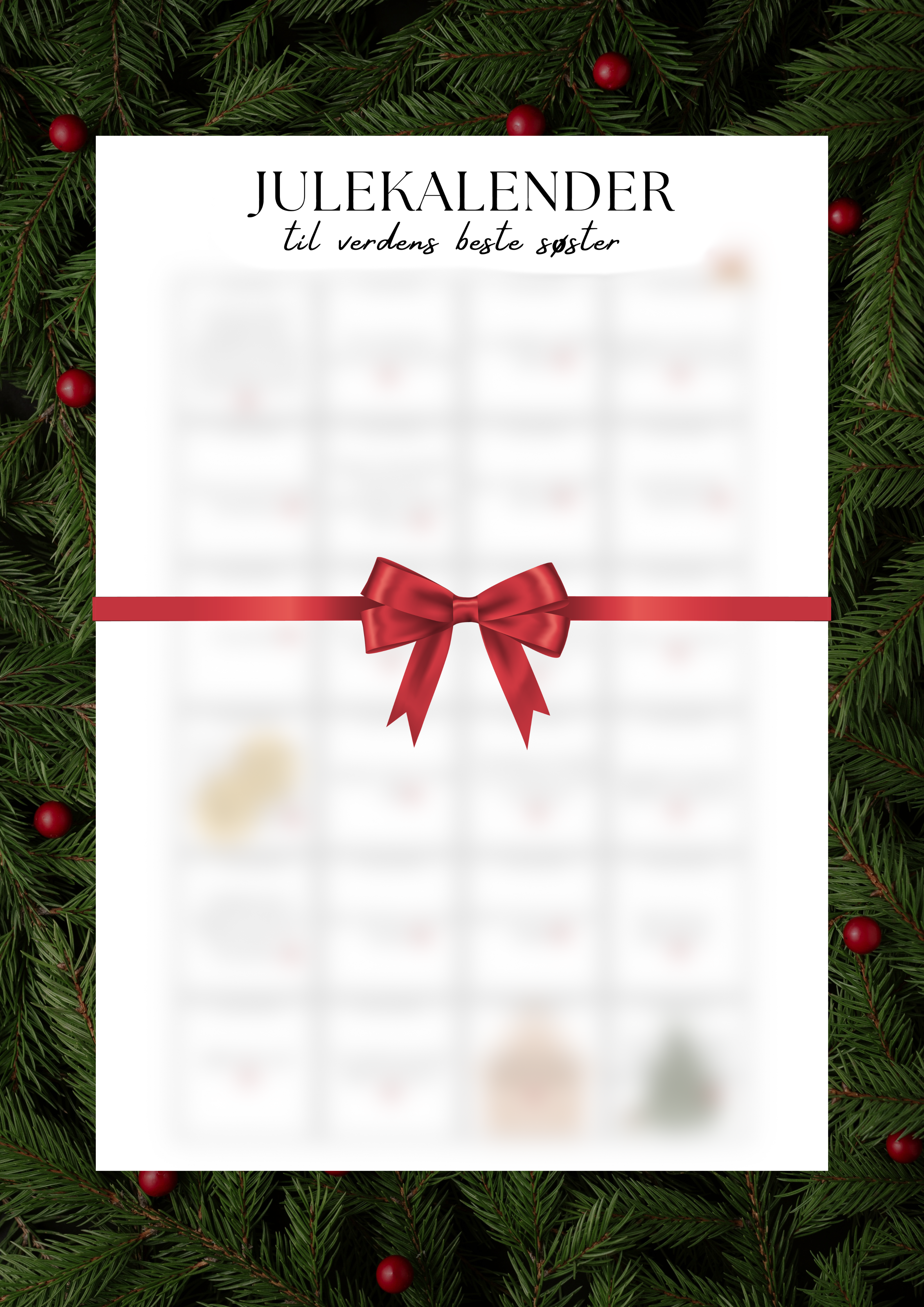 Julekalender til SØSTER (personlig)